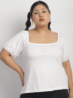 theRebelinme - Women White Square Neck Top