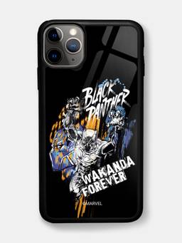 Macmerise - Black Panther Sketch Design iPhone 11 Pro Max Glass Case