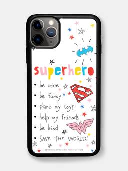 Macmerise - Superhero To Do List Printed iPhone 11 Pro Glass Case