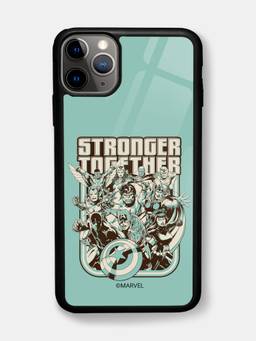 Macmerise - Stronger Together Sketch Design iPhone 11 Pro Glass Case