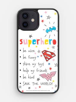 Macmerise - Superhero To Do List Design iPhone 12 Mini Glass Back Case