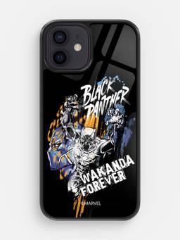 Macmerise - Black Panther Sketch Design iPhone 12 Mini Glass Case