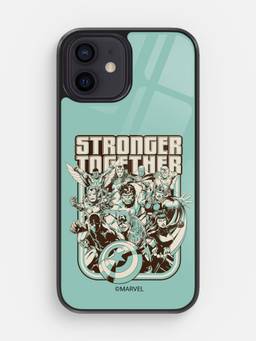 Macmerise - Stronger Together Sketch Design iPhone 12 Mini Glass Case