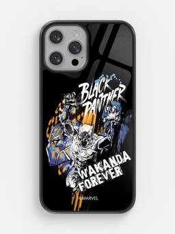 Macmerise - Black Panther Sketch Design iPhone 13 Pro Glass Case