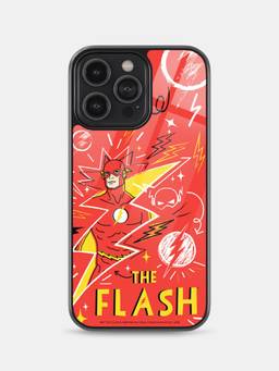 Macmerise - Flash Doodle Printed iPhone 14 Pro Max Glass Case