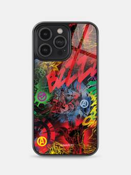 Macmerise - Avenger Pattern iPhone 14 Pro Max Glass Case