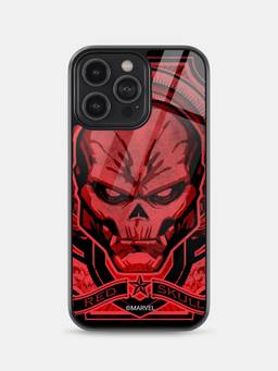 Macmerise - Red Skull Design iPhone 14 Pro Max Glass Case