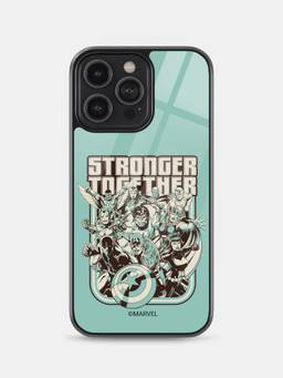 Macmerise - Stronger Together Sketch Design iPhone 14 Pro Max Glass Case
