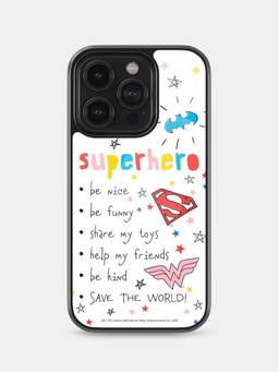 Macmerise - Superhero To Do List Design iPhone 14 Pro Glass Mobile Phone Case