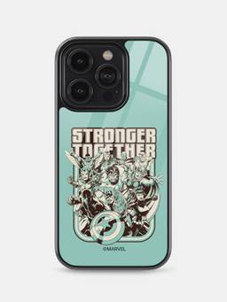 Macmerise - Stronger Together Sketch Design iPhone 14 Pro Glass Case