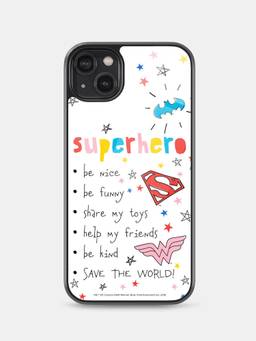 Macmerise - Superhero To Do List Design iPhone 14 Plus Glass Phone Back Case