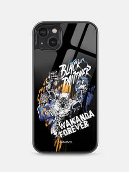 Macmerise - Black Panther Sketch Design iPhone 14 Plus Glass Case