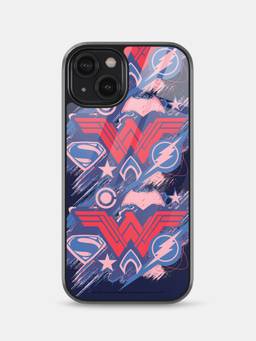 Macmerise - JL Scribbled Logo Design iPhone 14 Glass Mobile Phone Case