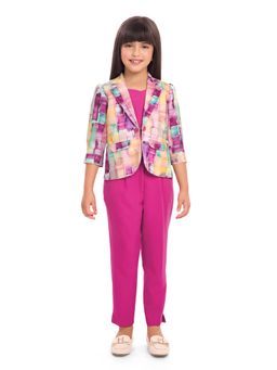 TINY BABY - Pink Synthetic 3/4 Sleeves Tie Dye Designed Co-ord set