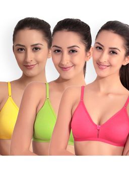 Floret - Pack Of 3 Solid T Shirt Bra - Multi-Color
