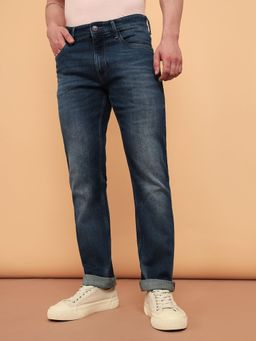 Wrangler - Men's Blue Millard Straight Fit Mid Rise Jeans