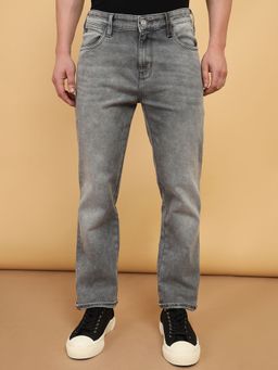 Wrangler - Men's Grey Davidson Slim Fit Mid Rise Heavy Fade Jeans