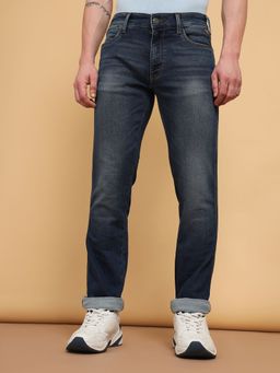Wrangler - Men's Blue Straight Fit High Rise Jeans