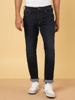 Wrangler - Men's Blue Skanders Slim Fit Low Rise Light Fade Jeans