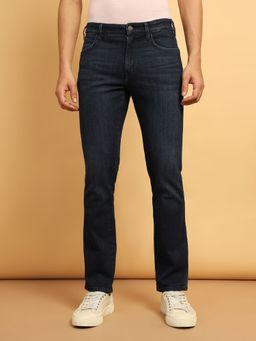 Wrangler - Men's Blue Millard Straight Fit Mid Rise No Fade Jeans