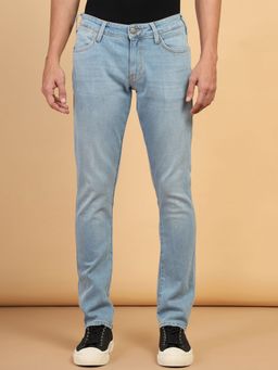 Wrangler - Men's Blue Vegas Skinny Fit Low Rise Light Fade Jeans
