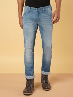 Wrangler - Men's Blue Skanders Slim Fit Low Rise No Fade Jeans