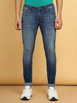 Wrangler - Men's Blue Vegas Skinny Fit Low Rise Light Fade Jeans