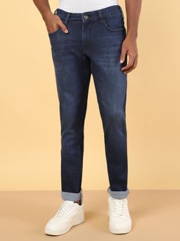 Wrangler - Men's Blue Skanders Slim Fit Low Rise Light Fade Jeans