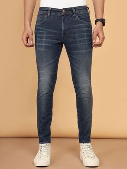 Wrangler - Men's Blue Bostin Slim Fit Mid Rise Light Fade Jeans