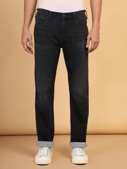 Wrangler - Men's Black Davidson Straight Fit Mid Rise Jeans