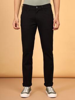 Wrangler - Men's Black Millard Straight Fit Mid Rise Jeans