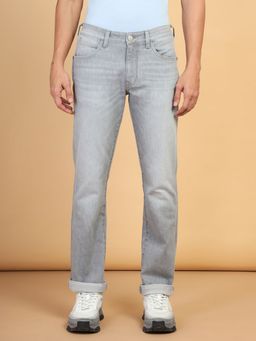 Wrangler - Men's Grey Millard Regular Fit Mid Rise Light Fade Jeans