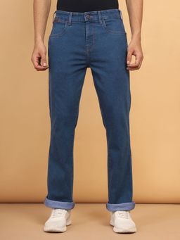 Wrangler - Men's Blue Jacks Ville Boot Cut Fit Mid Rise Jeans