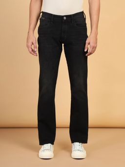 Wrangler - Men's Black Millard Regular Fit Mid Rise Light Fade Jeans