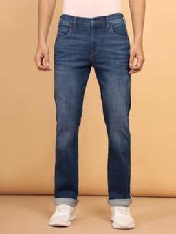 Wrangler - Men's Blue Davidson Slim Fit Mid Rise Light Fade Jeans