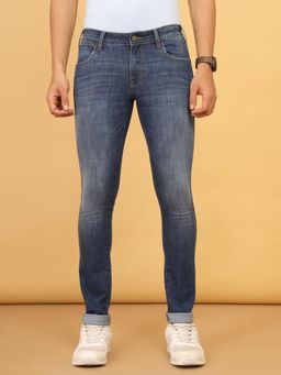 Wrangler - Men's Blue Vegas Skinny Fit Low Rise Light Fade Jeans