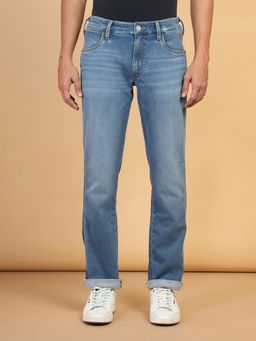 Wrangler - Men's Blue Millard Straight Fit Mid Rise Light Fade Jeans
