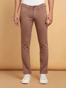 Wrangler - Men's Brown Skanders Slim Fit Low Rise Jeans