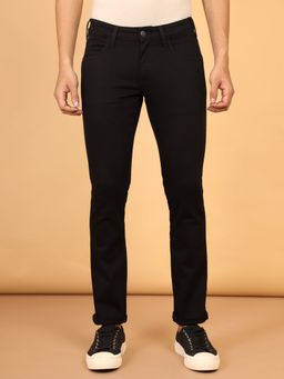 Wrangler - Men's Black Skanders Slim Fit Low Rise Jeans