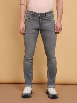 Wrangler - Men's Grey Skanders Slim Fit Low Rise Light Fade Jeans