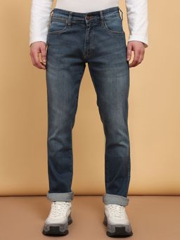 Wrangler - Men's Blue Millard Straight Fit Mid Rise Light Fade Jeans