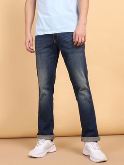 Wrangler - Men's Blue Millard Regular Fit Mid Rise Heavy Fade Jeans