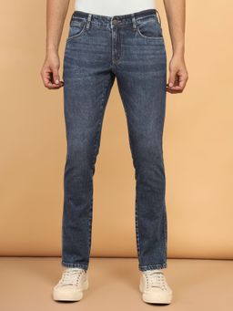Wrangler - Men's Blue Skanders Slim Fit Low Rise Light Fade Jeans