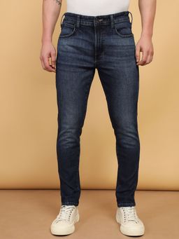 Wrangler - Men's Blue Bostin Slim Fit Mid Rise Light Fade Jeans