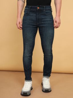 Wrangler - Men's Blue Bostin Slim Fit Mid Rise Light Fade Jeans