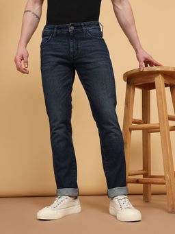 Wrangler - Men's Blue Skanders Slim Fit Low Rise Light Fade Jeans