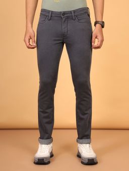 Wrangler - Men's Grey Skanders Slim Fit Low Rise Jeans