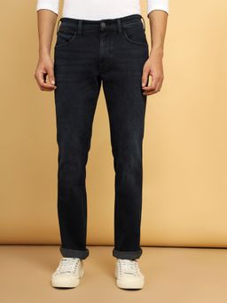 Wrangler - Men's Black Millard Straight Fit Mid Rise Jeans