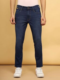 Wrangler - Men's Blue Bostin Slim Fit Mid Rise Light Fade Jeans