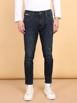Wrangler - Men's Blue Bostin Slim Fit Mid Rise Light Fade Jeans